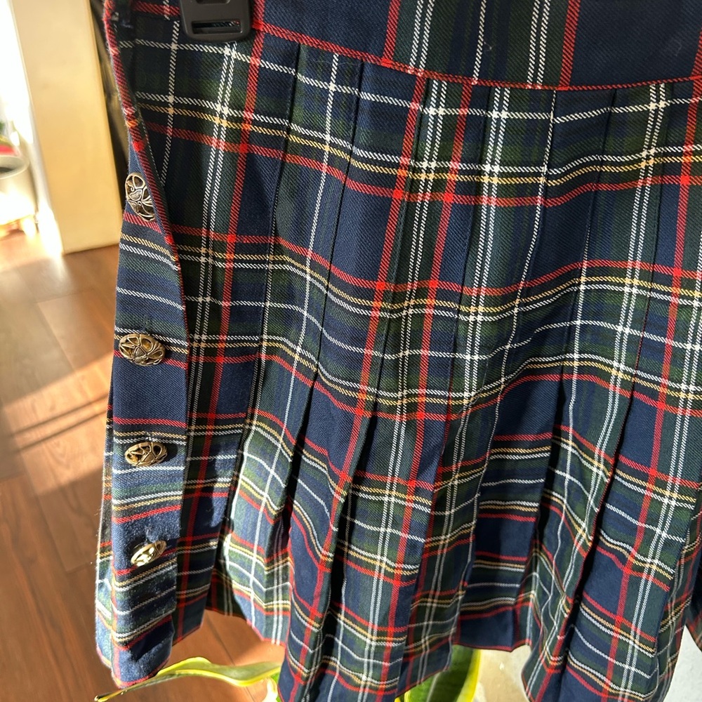 Vintage Dark Academia Plaid Pleated Skirt, Preppy Schoolgirl Mini Skirt - Picture 7 of 7